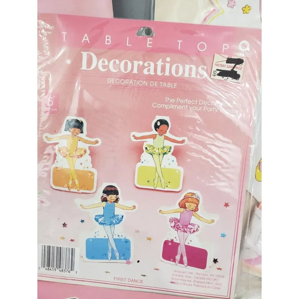 NEW Vintage Birthday Party Decor LOT Ballerina Ballet Dance Centerpiece Die‎ Cut